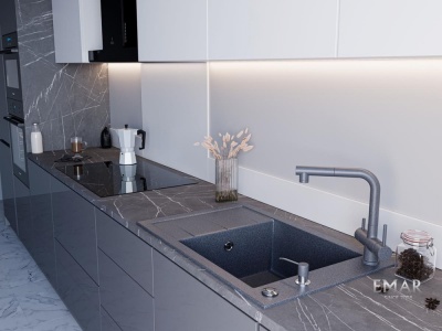 Emar EMQ-1780.Q, мойка, гранит, антрацит Детальное фото товара: Emar EMQ-1780.Q, мойка, гранит, антрацит