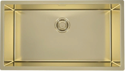 ALVEUS QUADRIX MONARCH 60 GOLD, мойка, нержавеющая сталь, золото (в комплекте с выпуском без сифона)