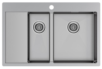 Paulmark KRONER 78/2SF, мойка, нержавеющая сталь брашированное, правая