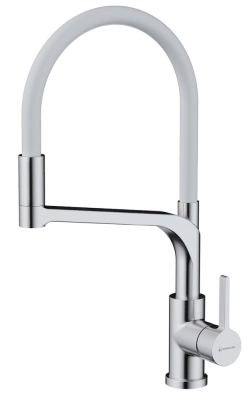 Детальное фото товара: Omoikiri Sinto 2 Plus-SB-BN-WH, смеситель, нержавеющая сталь/белый