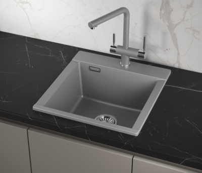 GRANULA ES-4701 мойка, гранит, алюминиум Детальное фото товара: GRANULA ES-4701 мойка, гранит, алюминиум