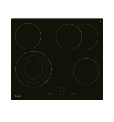 Детальное фото товара: LEX EVH 642D BL стеклокерамическая поверхность