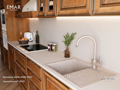 Emar EMQ-1700.Q, мойка, гранит, берилл Детальное фото товара: Emar EMQ-1700.Q, мойка, гранит, берилл