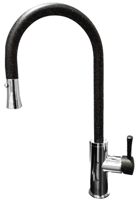 GranFest 7652, смеситель, мрамор, черный