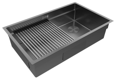 Paulmark NEXT-PRO 74 UNI, мойка, нержавеющая сталь, вороненая сталь Детальное фото товара: Paulmark NEXT-PRO 74 UNI, мойка, нержавеющая сталь, вороненая сталь