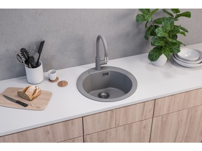 Детальное фото товара: ALVEUS GRANITAL CADIT 100 G81 CONCRE FI 520, мойка, гранит, бетон ( в комплекте с сифоном 1145083)