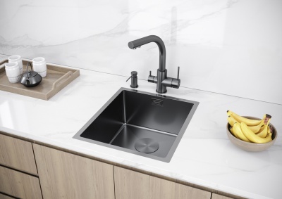 Детальное фото товара: Paulmark NEXT 38 UNI, мойка, нержавеющая сталь, вороненая сталь