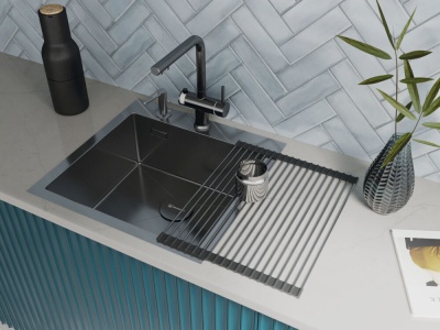 Детальное фото товара: Omoikiri Akisame 51-GM, мойка, нержавеющая сталь/вороненая сталь