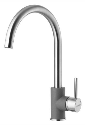 Детальное фото товара: ALVEUS ELZA G04M STEEL, смеситель, хром/ гранит, серый