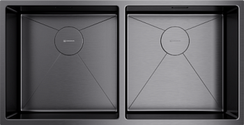 Фото товара: Omoikiri Taki 86-2-U/IF GM, мойка, нержавеющая сталь/вороненая сталь 