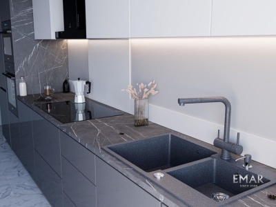 Emar EMQ-2800.Q, мойка, гранит, антрацит Детальное фото товара: Emar EMQ-2800.Q, мойка, гранит, антрацит