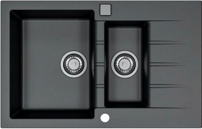 Детальное фото товара: ALVEUS GRANITAL CADIT 70 CARBON - G91, мойка, гранит, черный (в комплекте с сифоном 1132822)