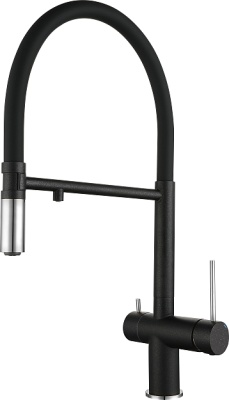 Детальное фото товара: Rivelato ADRIA 1523517 antracite/cromo, смеситель, гранит, антрацит/хром