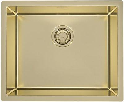 ALVEUS QUADRIX MONARCH 50 GOLD, мойка, нержавеющая сталь, золото (в компл. с выпуском без сифона)