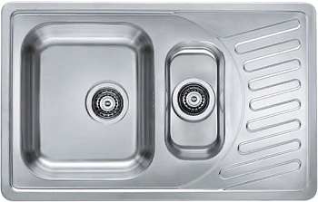 Фото товара: ALVEUS ELEGANT 110 SAT-90, мойка, нержавеющая сталь сатин (в комплекте с сифоном 1130555)