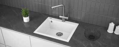 Детальное фото товара: KUCHENSTERN OBEN 60, мойка, гранит, белый