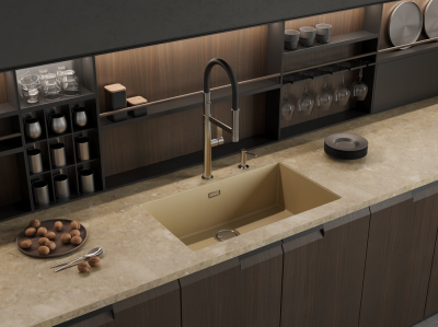 Omoikiri Yamakawa 75T-U/I-BL, мойка, гранит, черный Детальное фото товара: Omoikiri Yamakawa 75T-U/I-BL, мойка, гранит, черный