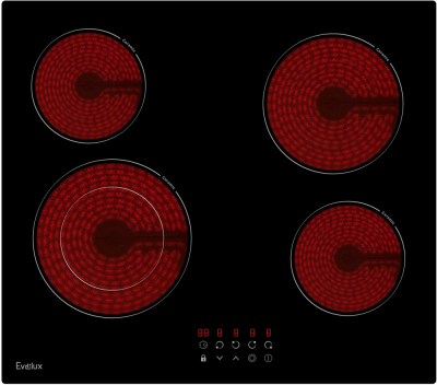 Фото товара: Evelux HEV 641 B стеклокерамическая поверхность