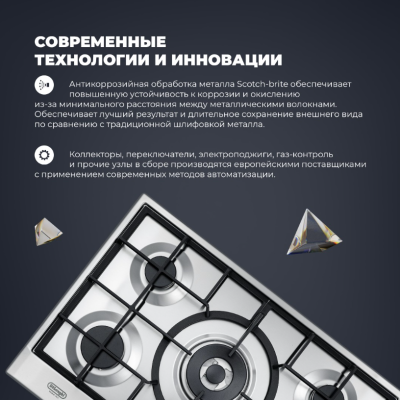 Детальное фото товара: DeLonghi NSL 575 X RUS газовая поверхность