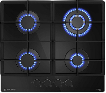 Фото товара: MEFERI MGH604BK GLASS POWER газовая поверхность