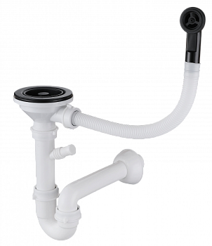 Фото товара: Rivelato 12PB2-P2A сливная арматура для одночашевых моек RINOX, черный