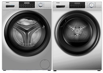 Фото товара: Haier стирка HW90-BP14929BS + сушка HD90-A2929BS + соед.эл CKS-1