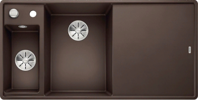 Blanco Axia III 6S-F, мойка, чаша слева, гранит, кофе, доска стекло Blanco Axia III 6S-F, мойка, чаша слева, гранит, кофе, доска стекло
