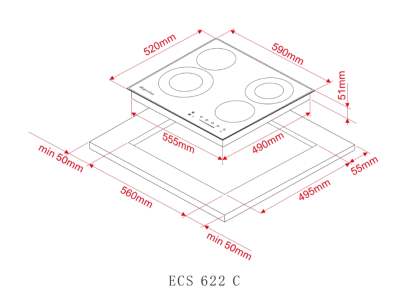 Детальное фото товара: Kuppersberg ECS 622 C стеклокерамическая поверхность