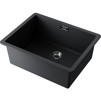 Фото товара: Omoikiri Kata 54-U-BL, мойка, гранит, черный