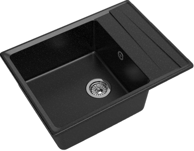 GranFest LEVEL GF-LV-660L, мойка, мрамор, черный Детальное фото товара: GranFest LEVEL GF-LV-660L, мойка, мрамор, черный