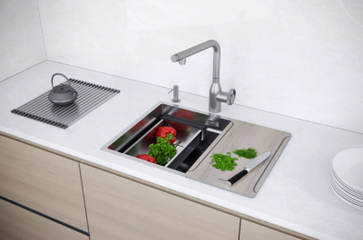 Детальное фото товара: Paulmark NEXT-MULTI SINK 54-L UNI, мойка, нержавеющая сталь брашированная
