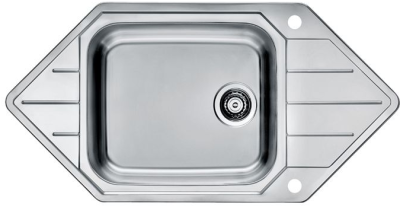 ALVEUS PRAKTIK 130 SAT 90 FI, мойка, нержавеющая сталь (в комплекте с сифоном 1127251)