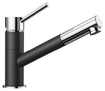 Фото товара: Blanco Kano-S, смеситель, гранит, антрацит/хром