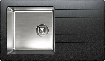 Фото товара: Tolero Twist TTS-860, мойка, гранит/нержавеющая сталь, уголь