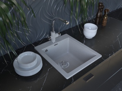 Paulmark KANTE 40, мойка, гранит, серый Детальное фото товара: Paulmark KANTE 40, мойка, гранит, серый