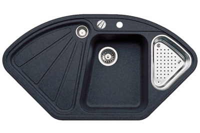 Детальное фото товара: Blanco Delta II-F, мойка, гранит, антрацит с клапаном-автоматом