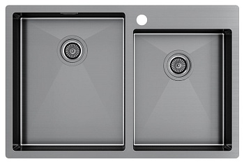 Фото товара: Paulmark KRONER 78/2S, мойка, нержавеющая сталь, вороненая сталь