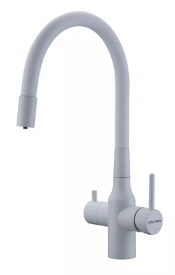 Детальное фото товара: Paulmark SALIX, смеситель, белый матовый, белый шланг