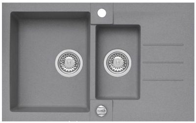 ALVEUS ROCK 70 GRANITAL CONCRETE-G81, мойка, гранит, серый (в комп.с сифоном 1105299)