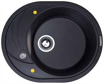 Zigmund & Shtain KREIS OV 575, мойка, черный базальт  Фото товара: Zigmund & Shtain KREIS OV 575, мойка, черный базальт