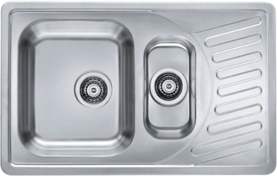 ALVEUS ELEGANT 110 SAT-90, мойка, нержавеющая сталь сатин (в комплекте с сифоном 1130555)