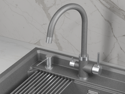 Детальное фото товара: GRANULA 5169 смеситель, нержавеющая сталь, графит