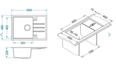 Детальное фото товара: ALVEUS INTERMEZZO 40 G11 ARCTIC, мойка, гранит, белый (в комплекте с сифоном 1117292)
