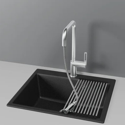 Детальное фото товара: GRANULA 8173 смеситель, гранит, нержавеющая сталь