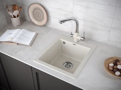 Детальное фото товара: Paulmark KANTE 40, мойка, гранит, бежевый