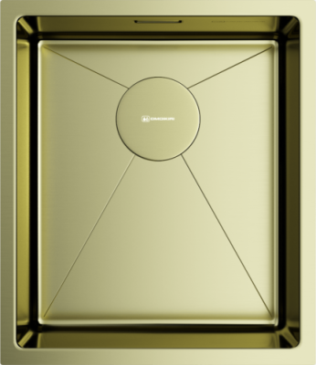 Детальное фото товара: Omoikiri Taki 38-U/IF-LG, мойка, нержавеющая сталь/светлое золото