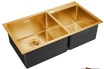 Фото товара: Emar EMB-210 PVD Nano Golden, мойка, нержавеющая сталь, золотой