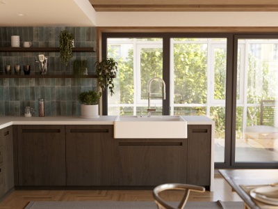 Детальное фото товара: Omoikiri Kanto-2 Plus-SB BN-WH, смеситель, латунь, нержавеющая сталь/белый