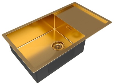 Детальное фото товара: Paulmark GERBERG 78F UNI, мойка, нержавеющая сталь, брашированное золото