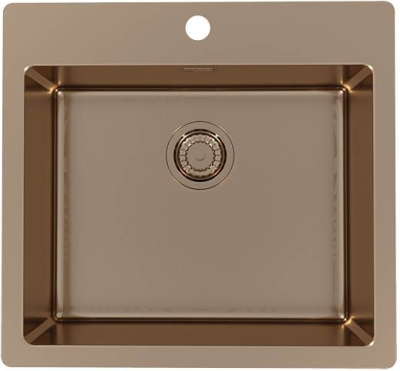 ALVEUS PURE MONARCH 70 COPPER-90 FS, мойка, нержавеющая сталь, медь (в компл. с выпуском без сифона)